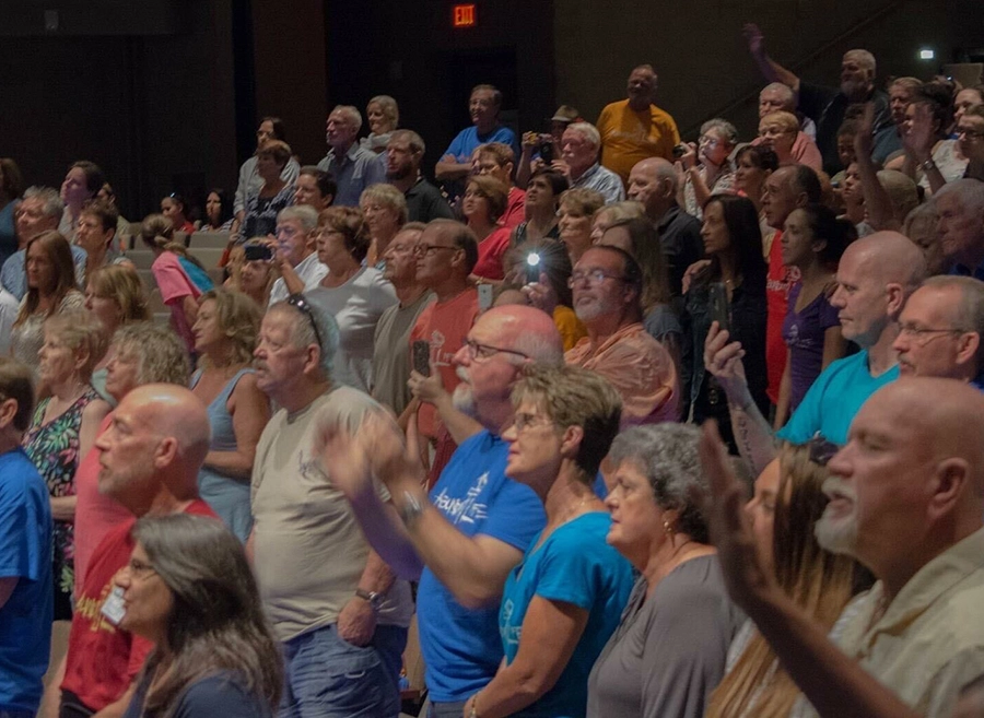 People raising hands